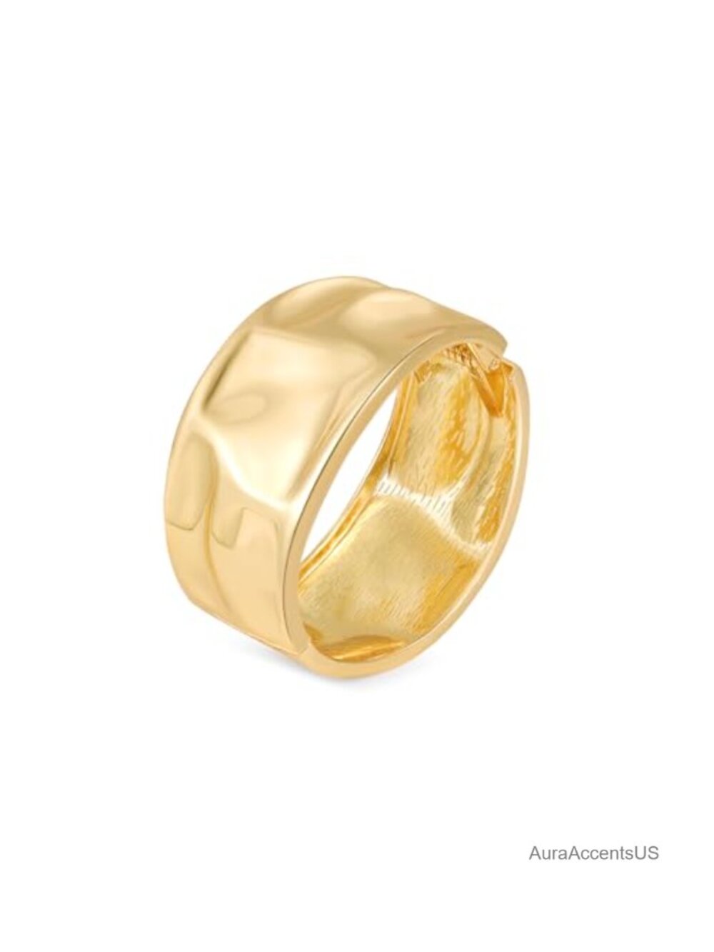 14K Gold Plated Bangle Bracelet for Women Hinged Cuff Stackable